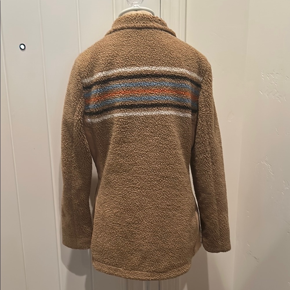 Pendleton Tan Sherpa Jacket with Striped Detail - Picture 6 of 7